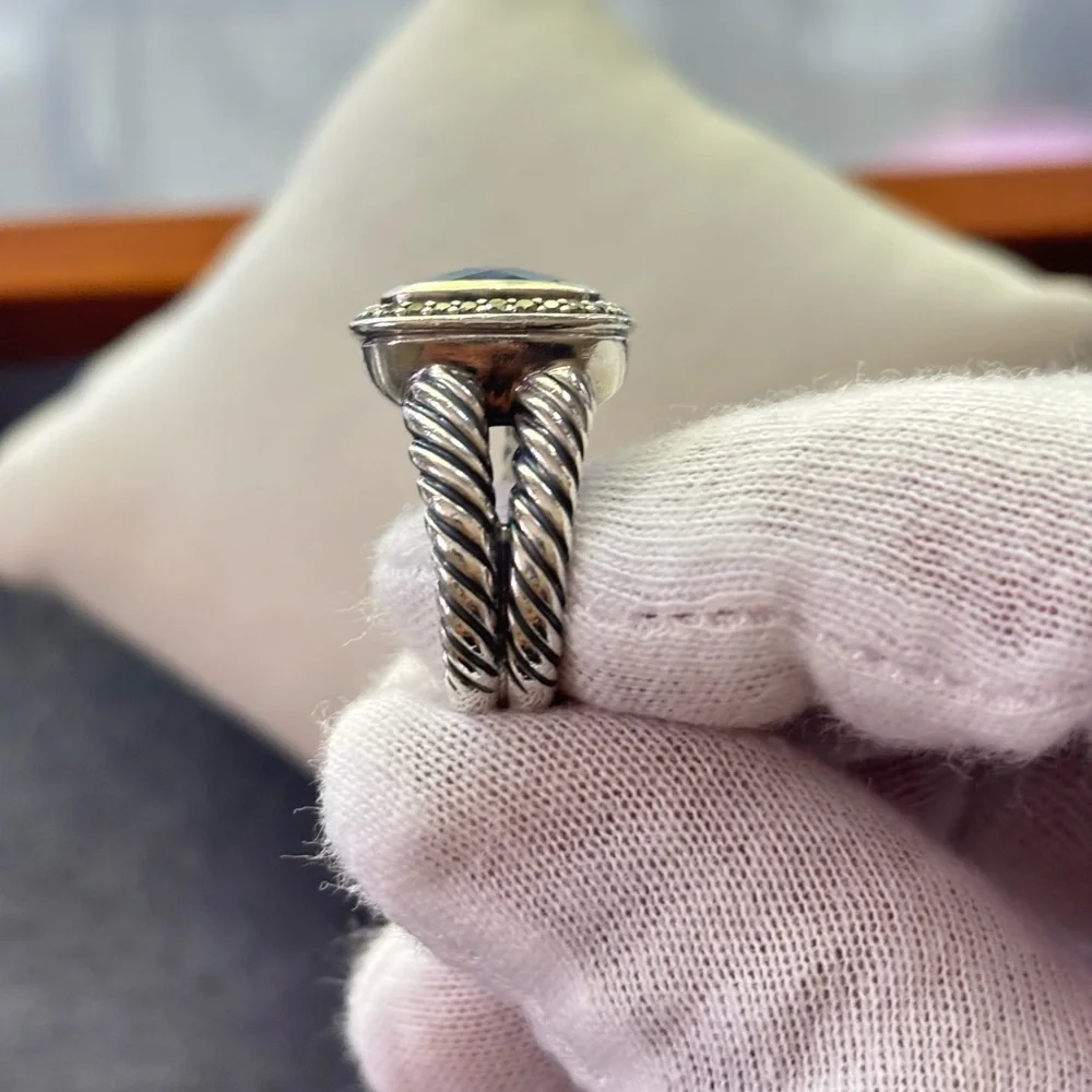 David Yurman 11mm Albion Ring with Amethyst & Diamonds 7